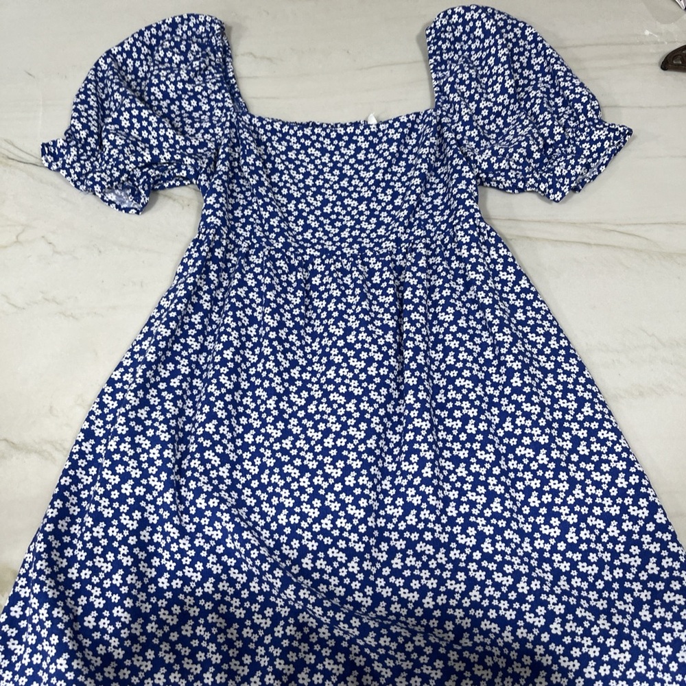 Lush Blue and white flower dress